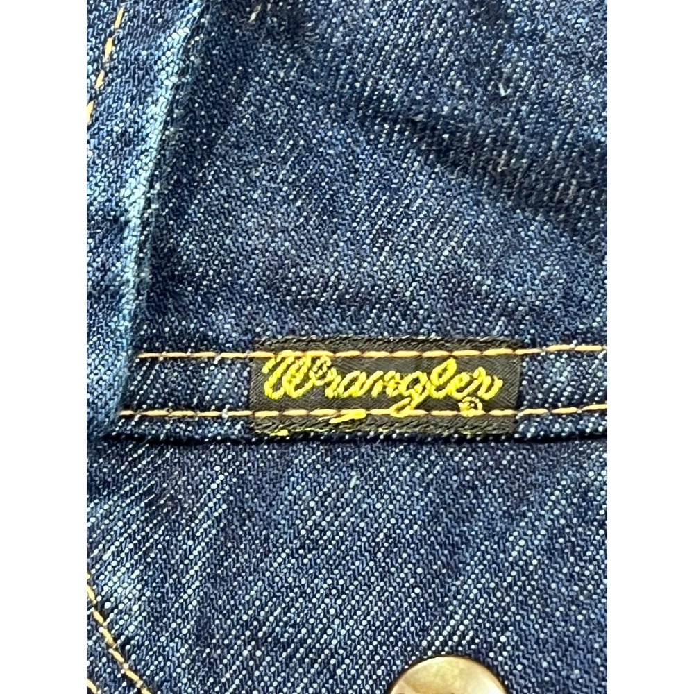 Wrangler Vintage Denim Trucker Jacket Made in USA Blue Cotton B1457PW Size 9 - Picture 5 of 11